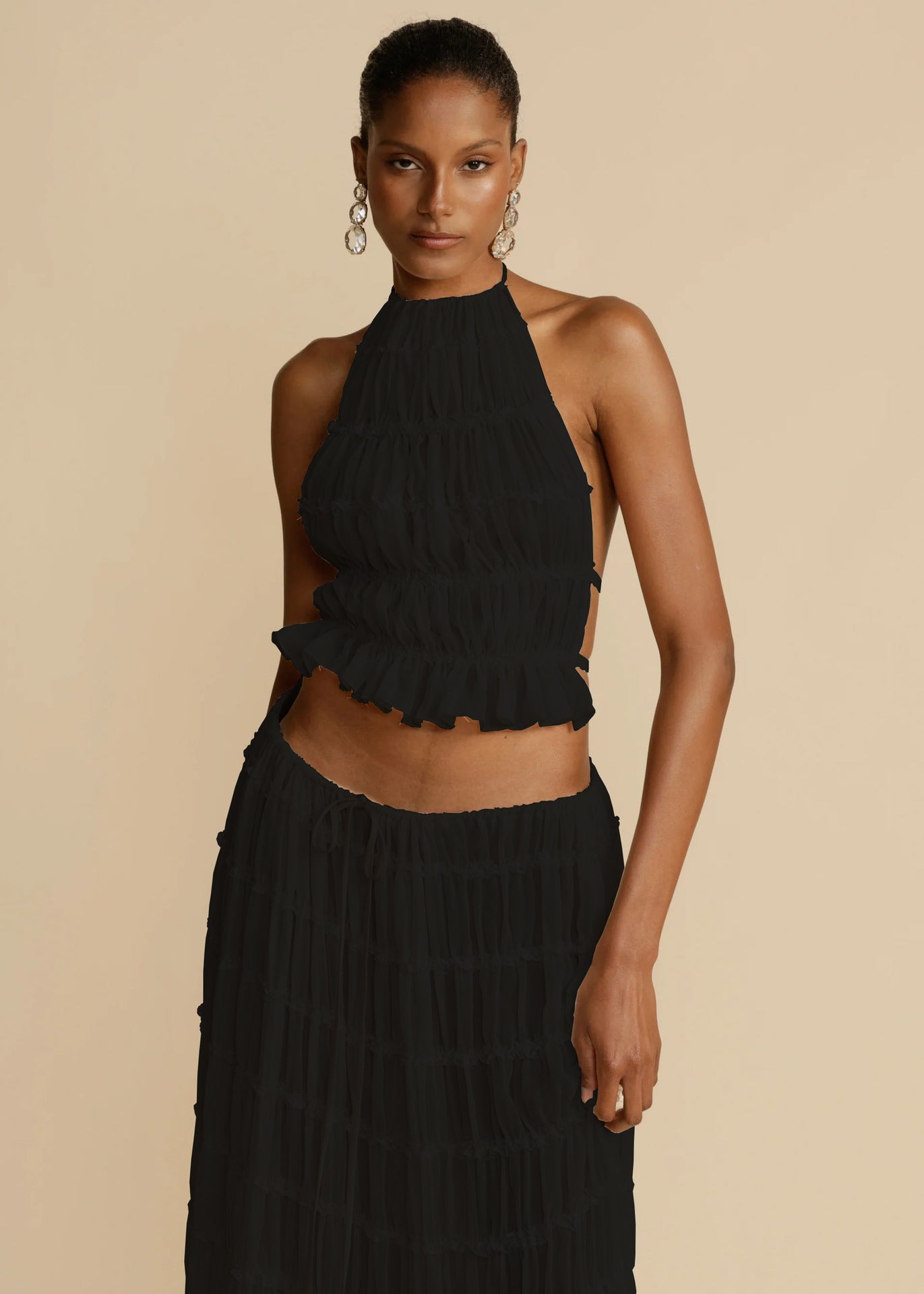 Ensemble deux pièces haut et jupe sans manches sexy - Chic&Shines