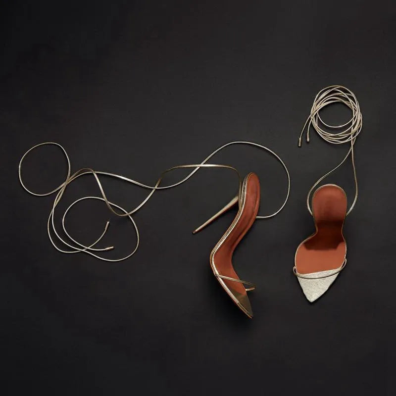 Sandale talon haut à bride lacet - Chic&Shines