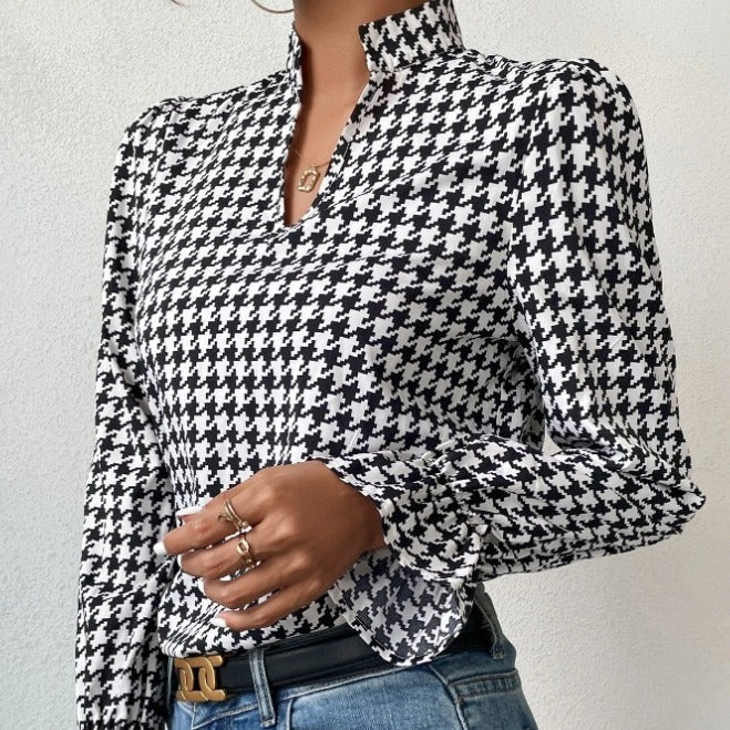 Haut à manches longues et col en V - Chic&Shines
