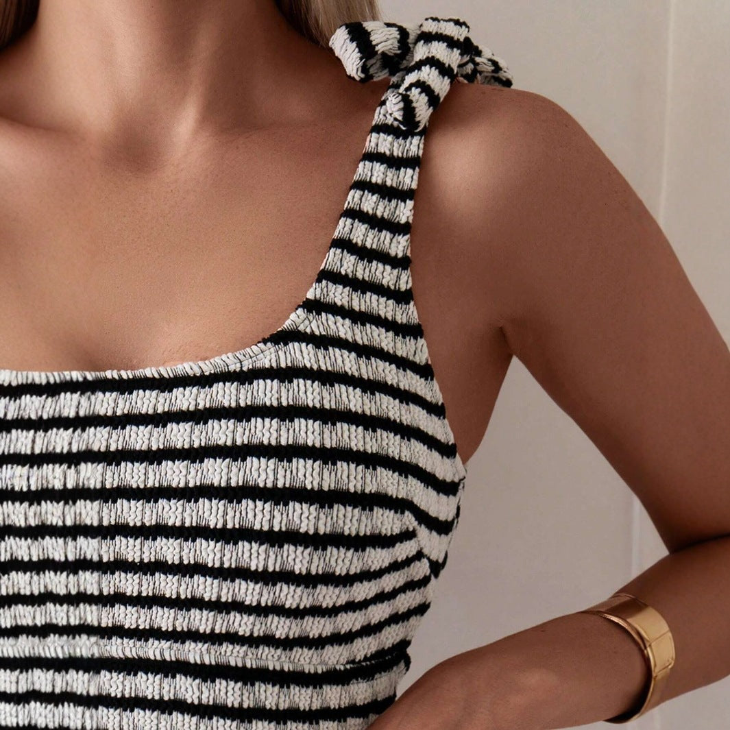 Maillot de bain tube 2 pièces à rayures - Chic&Shines