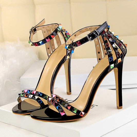 Talons Aiguille Bout Ouvert Colorées - Chic&Shines