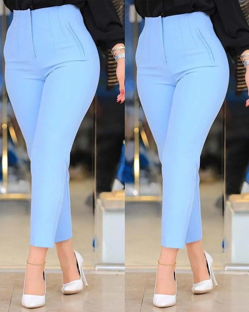 Pantalon taille haute moulant Slim-Fit - Chic&Shines