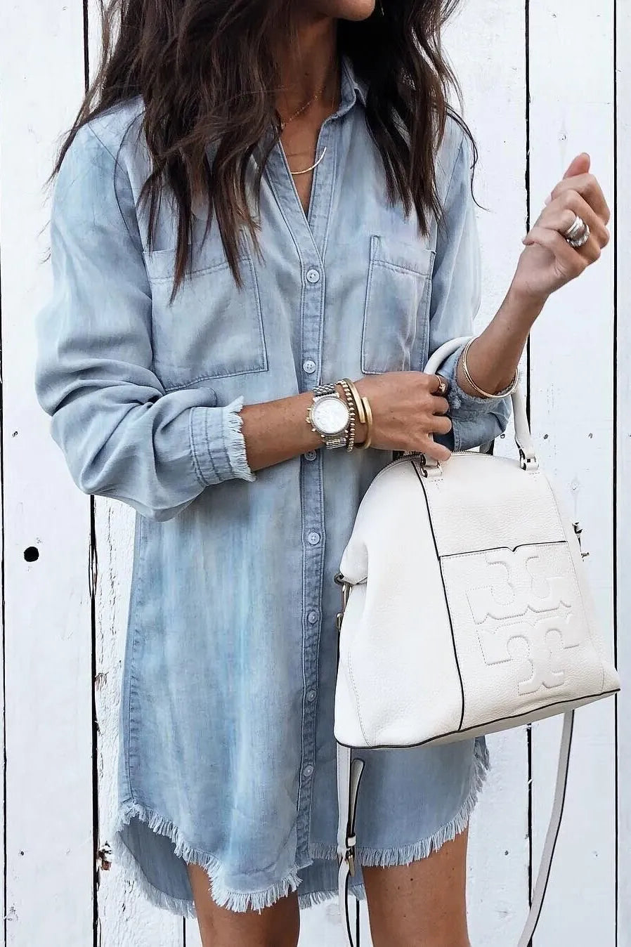 Chemise robe manches longues - Chic&Shines