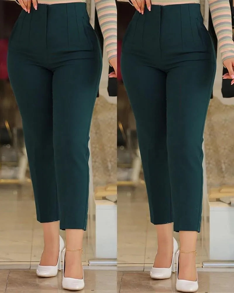 Pantalon taille haute moulant Slim-Fit - Chic&Shines