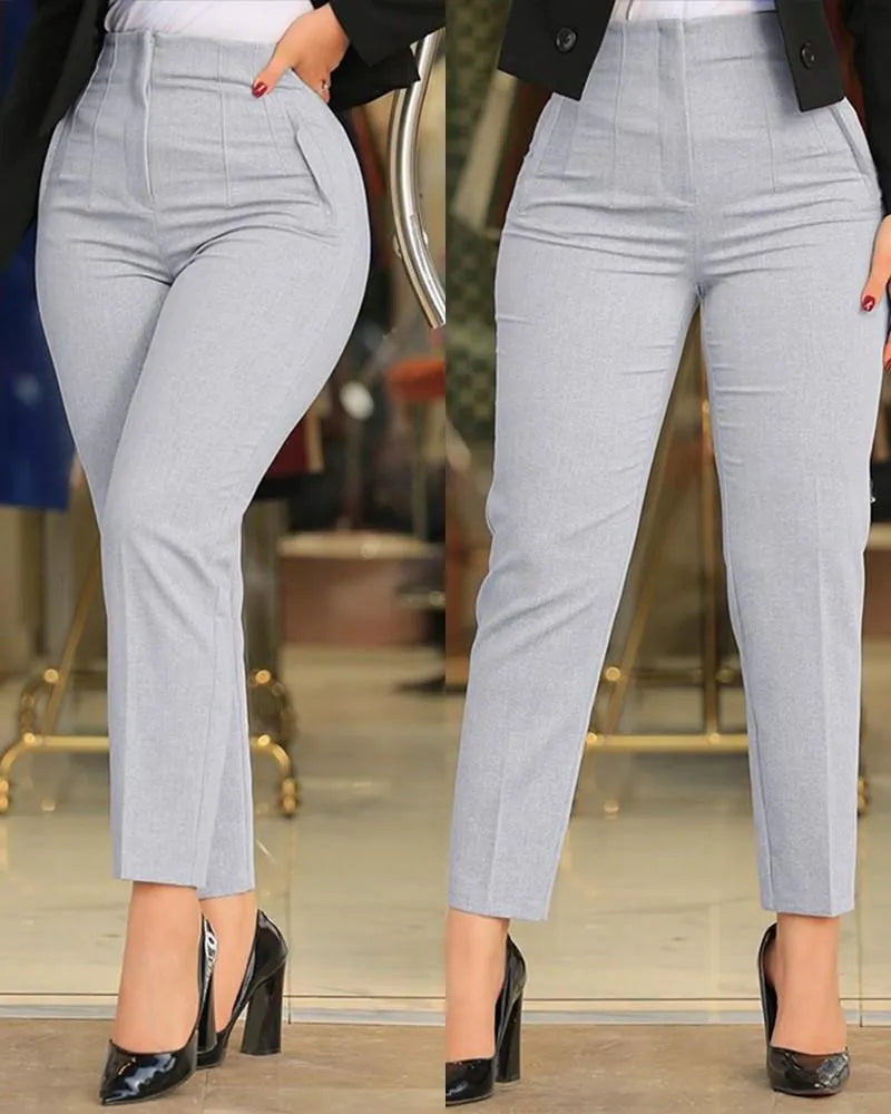 Pantalon taille haute moulant Slim-Fit - Chic&Shines