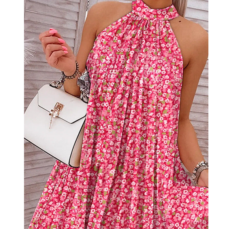 Robe courte licou imprimée d'été - Chic&Shines