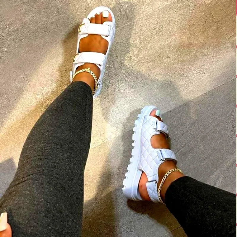 Sandale velcro à semelle épaisse - Chic&Shines