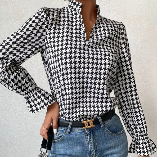 Haut à manches longues et col en V - Chic&Shines