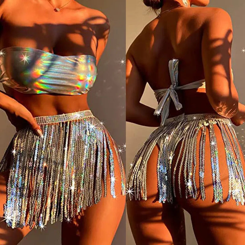 Maillot De Bain Bikini Sans Bretelles Brillant - Chic&Shines