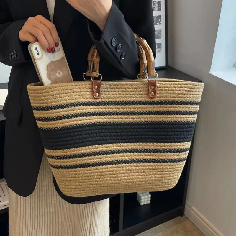 Grand Sac À Main Tissé D'été - Chic&Shines