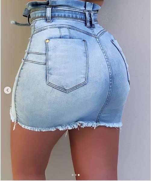 Jupe Jeans Courte Fermeture Bouton - Chic&Shines