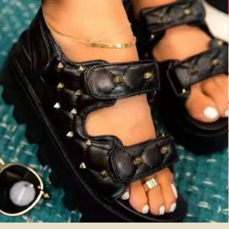 Sandale velcro à semelle épaisse - Chic&Shines