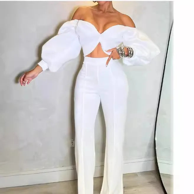 Ensemble haut bustier manches longues et pantalon - Chic&Shines