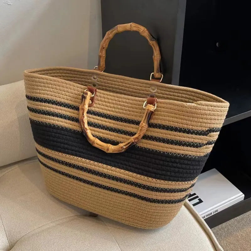 Grand Sac À Main Tissé D'été - Chic&Shines