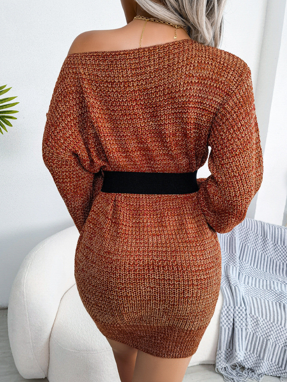 Robe Courte Tricotée Manches Lanternes - Chic&Shines