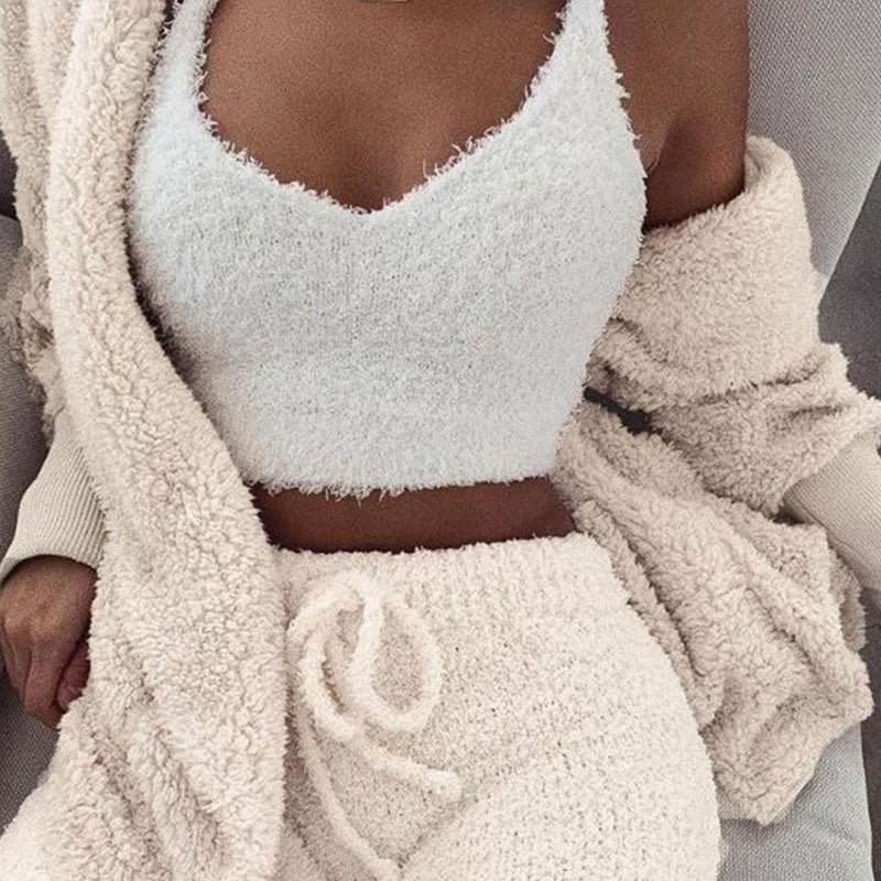 Ensemble veste manche longue à capuche haut short - Chic&Shines