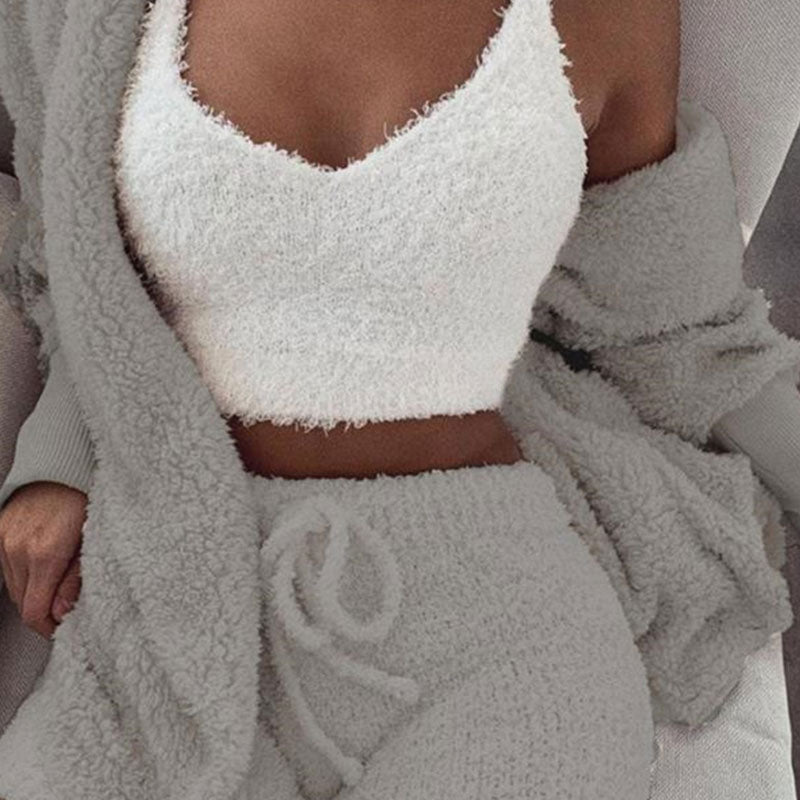 Ensemble veste manche longue à capuche haut short - Chic&Shines