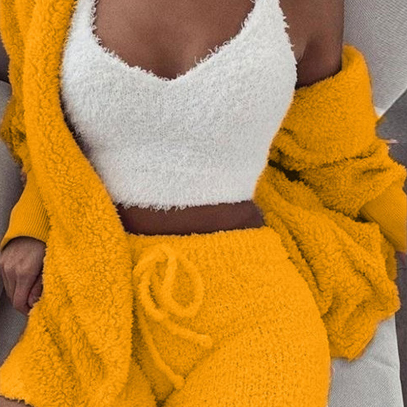 Ensemble veste manche longue à capuche haut short - Chic&Shines