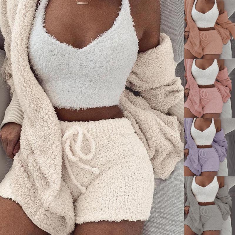 Ensemble veste manche longue à capuche haut short - Chic&Shines