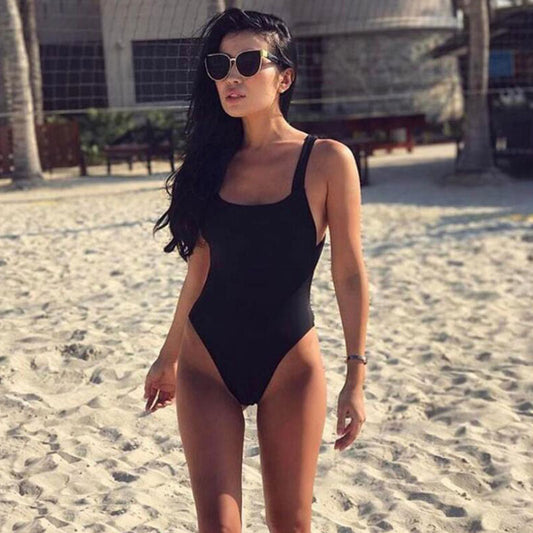 Maillot de bain une pièce classique couleur unie - Chic&Shines