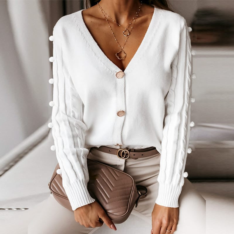 Gilet cardigan en tricot à col en V - Chic&Shines