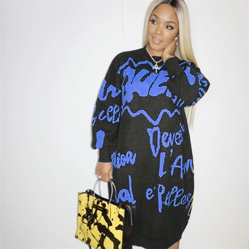 Robe mi longue ample à manches longues - Chic&Shines