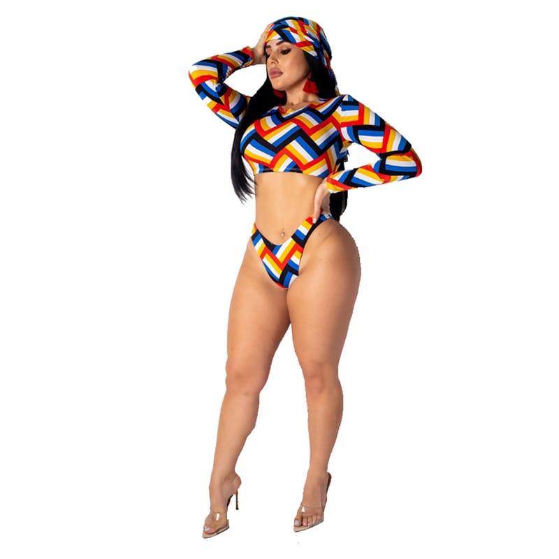 Maillot de bain trois pièces à manches longues - Chic&Shines