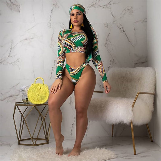 Maillot de bain trois pièces à manches longues - Chic&Shines