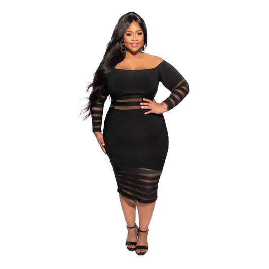 Robe mi-longue maille transparent - Chic&Shines