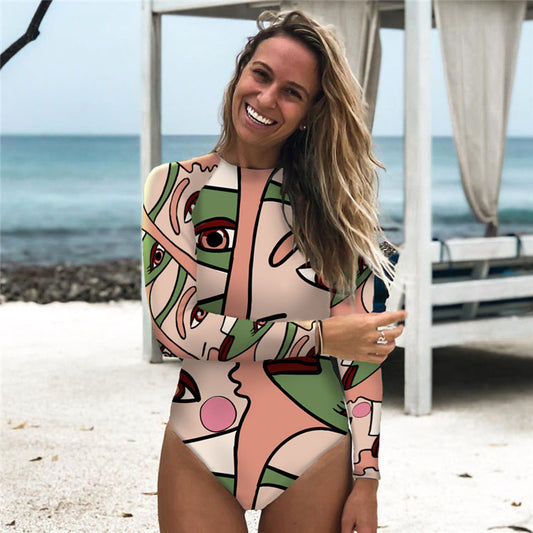 Maillots De Bain Manches Longues Mode Col Rond - Chic&Shines