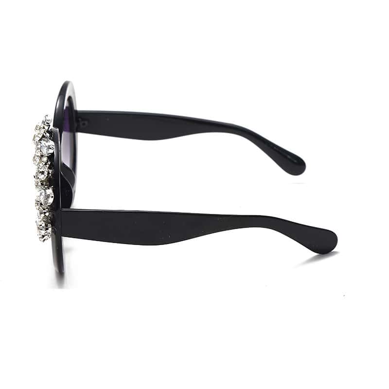 Lunettes de Soleil Ronde Grande Monture Strass Décoration - Chic&Shines