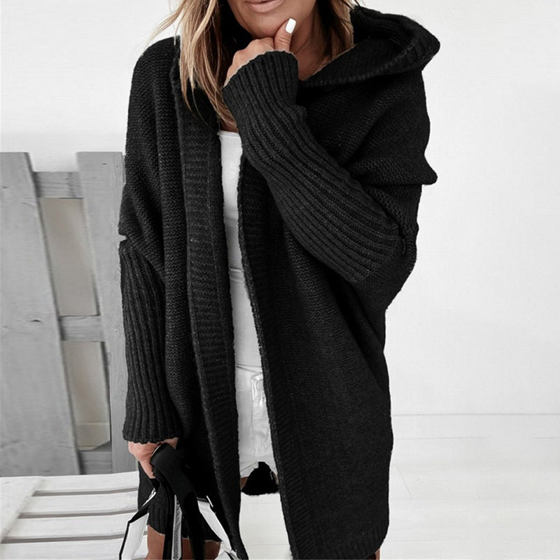 Gilet cardigan ouvert manches longues à capuche - Chic&Shines