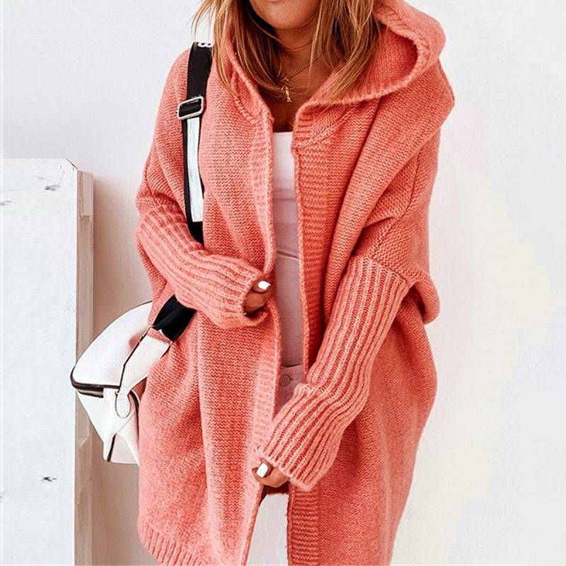 Gilet cardigan ouvert manches longues à capuche - Chic&Shines