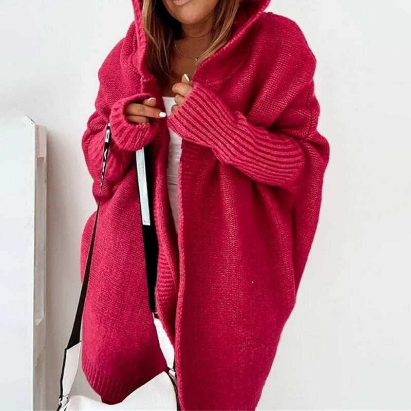 Gilet cardigan ouvert manches longues à capuche - Chic&Shines