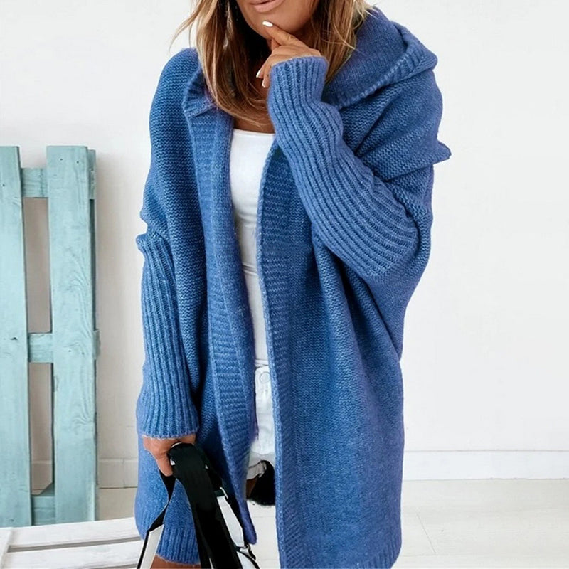 Gilet cardigan ouvert manches longues à capuche - Chic&Shines