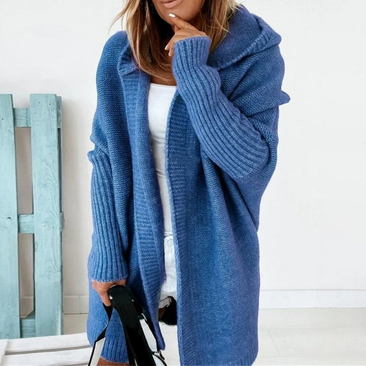 Gilet cardigan ouvert manches longues à capuche - Chic&Shines