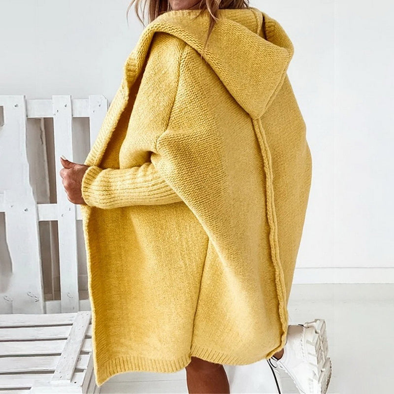 Gilet cardigan ouvert manches longues à capuche - Chic&Shines