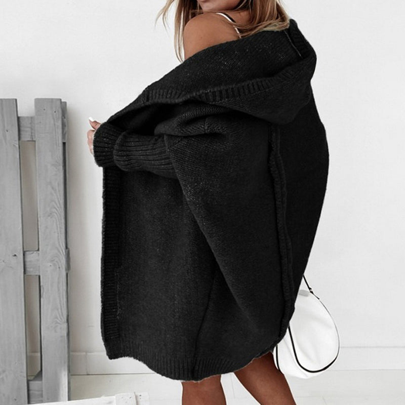 Gilet cardigan ouvert manches longues à capuche - Chic&Shines