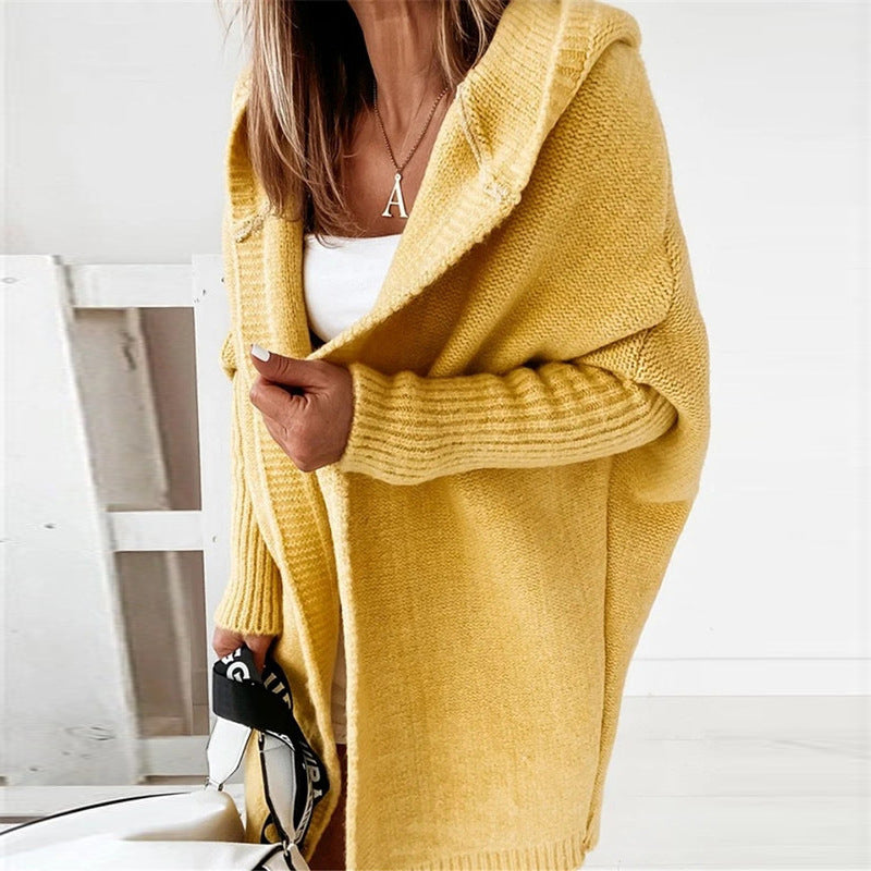 Gilet cardigan ouvert manches longues à capuche - Chic&Shines