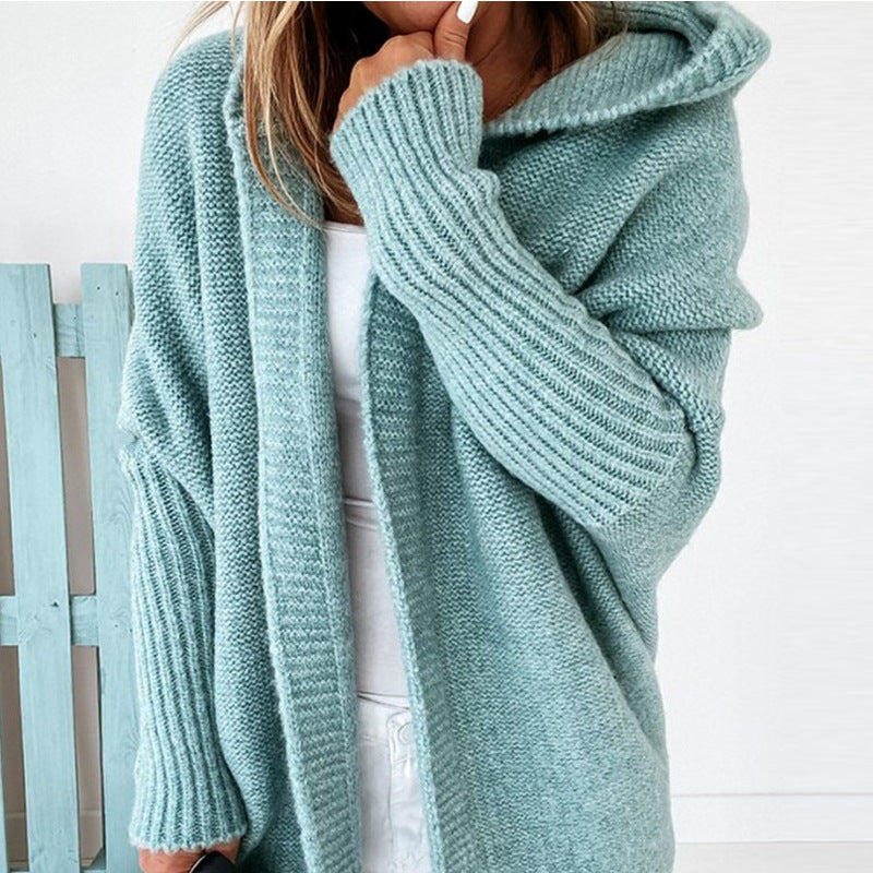Gilet cardigan ouvert manches longues à capuche - Chic&Shines