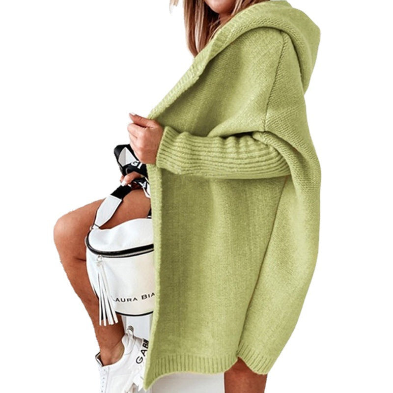 Gilet cardigan ouvert manches longues à capuche - Chic&Shines