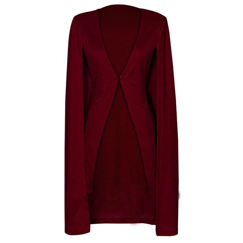 Blazer Élégante Longue Longueur Couleur Unie