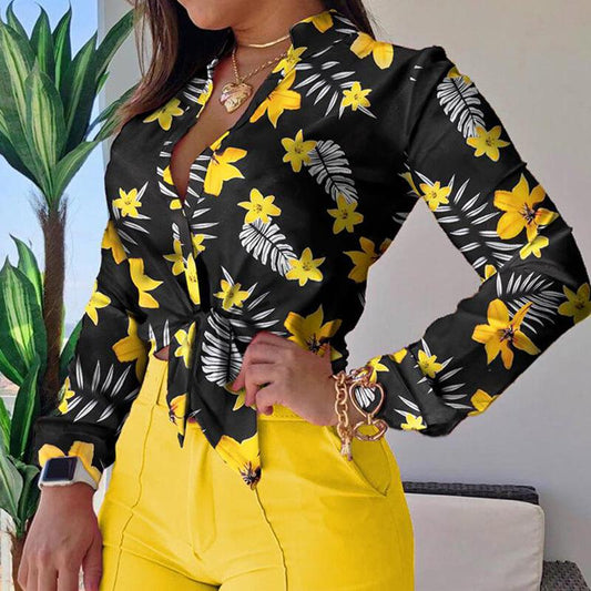 Chemise Mode Fleur Imprimé