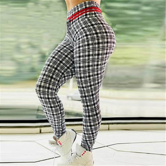 Leggings de sport à carreaux
