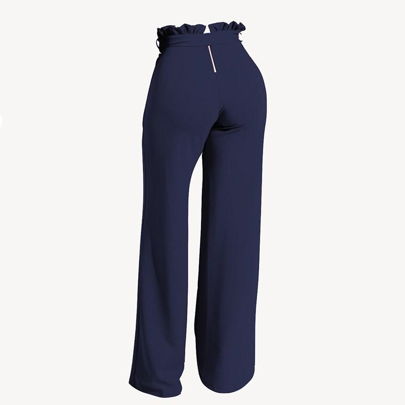 Pantalon décontracté à ceinture à glissière et à lisière