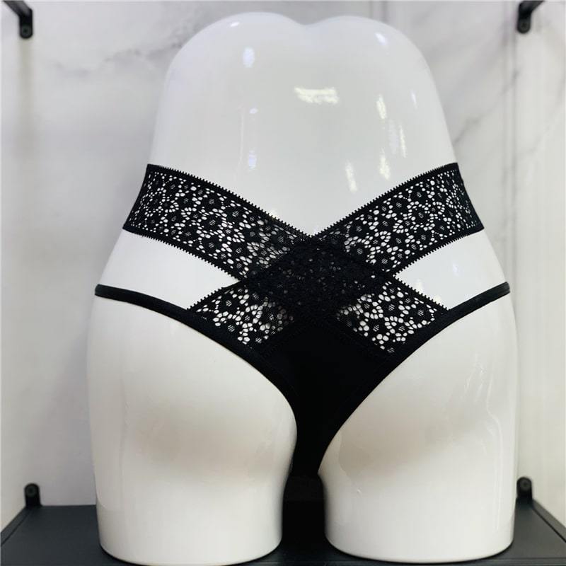 Solid Color Lace Patchwork Panties