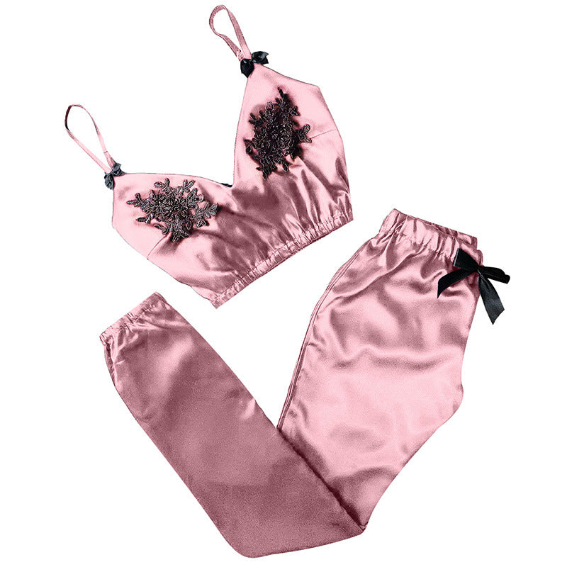 Ensemble pyjamas haut camisole et pantalon en satin - Chic&Shines