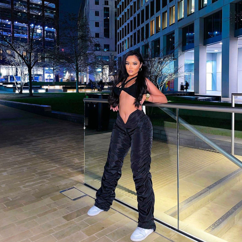 Pantalon plissé taille haute - Chic&Shines