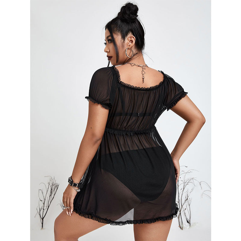 Pyjamas chemise de nuit maille transparent - Chic&Shines