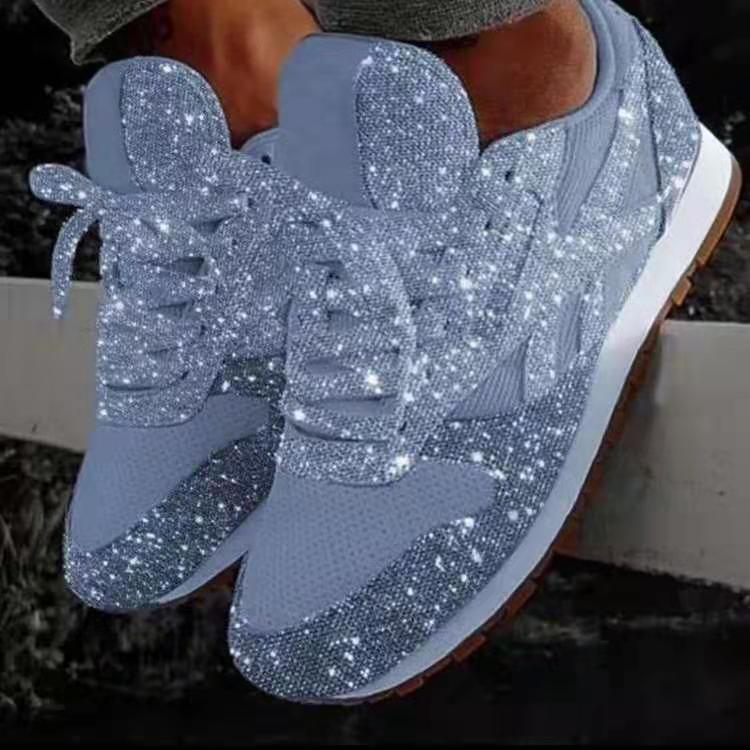 Baskets à plateforme avec paillettes et strass - Chic&Shines
